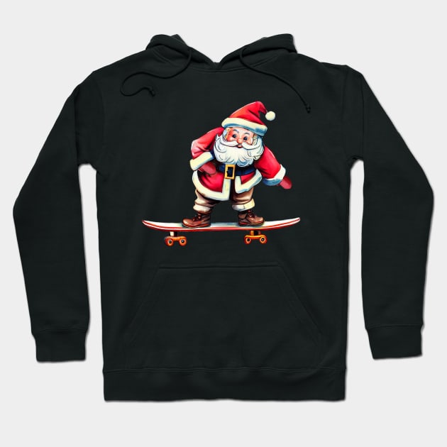 Skateboard Santa Hoodie by MZeeDesigns